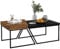 HOMCOM Couchtisch 2er Set Beistelltisch mit Stahlrahmen, Geometrischem Industriedesign, Wohnzimmertisch für Schlafzimmer, Büro, Schwarz