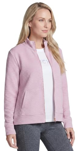 Skechers Damen Hoodless Hoodie Gowalk Everywhere Jacket Sweatshirt | Lässig, weich gestrickt, durchgehender Reißverschluss, recyceltes Polyester, Stehkragen