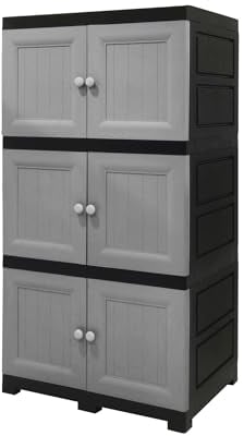 ABBAware Mehrzweckkomode mit einrastenden Klapptüren, Haushaltsschrank 68x48x134cm mit 3 extra großen Fächern, Stabile Ausführung 20kg pro Fach, schöner Allzweck-Aufbewahrungsschrank