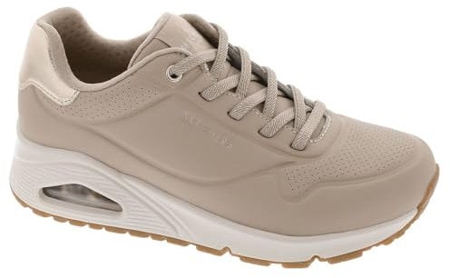 Skechers Damen UNO Shimmer Away Sneaker, Nude Durabuck/Rosegold Duraleather/Mesh Tri, 39 EU