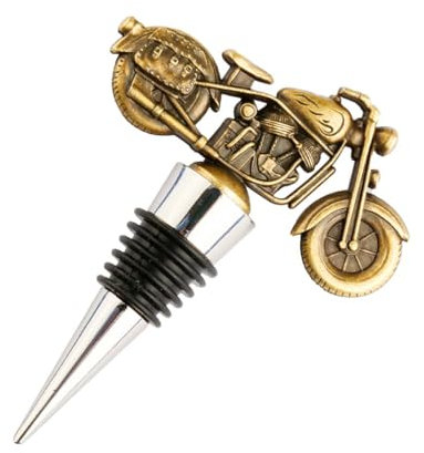 Thyonta Motorcycle Wine Bottle Stopper - Vintage Bronze Finish, Wine Preserver and Bottle Opener for Bikers and Wine Connoisseurs
