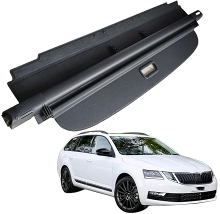 WXJFFF Auto Einziehbare Laderaumabdeckung für Skoda Octavia Travel Edition 2016-2019, Kofferraumabdeckung Rollo Kofferraum Schutz Cargo Cover, Autozubehör