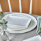Karaca Minerva - Vajilla de Porcelana de Hueso de 18 Piezas para 6 Personas, 6 Platos Llanos (28 cm), 6 Laterales (20,8 cm), 6 de Servir (18 x 13 cm), Platino