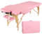 Eccellensedie Table de Massage Pliante Professionnelle - 2-Zone Bois Table Massage Portative pour Physiothérapie et Tatouage (Rose)