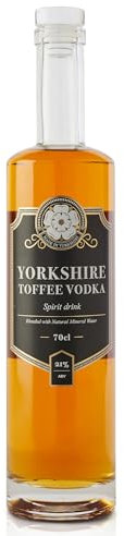 Yorkshire Spirits Toffee Vodka Spirit Drink 70cl (21% ABV) | Toffee & Cane Sugar Vodka Blended with Natural Mineral Water from the Yorkshire Moors | Rich Caramel, & Vanilla Notes