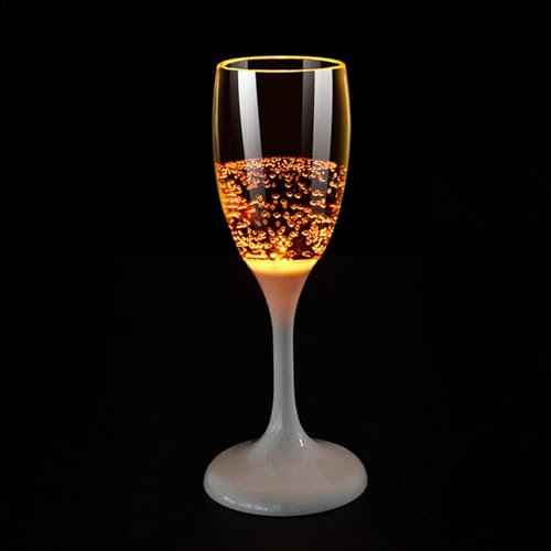 Flûtes à champagne lumineuses de 120 ml, réutilisables, activées par le liquide à LED, brillent dans le noir, verres à champagne transparents, verres à boire