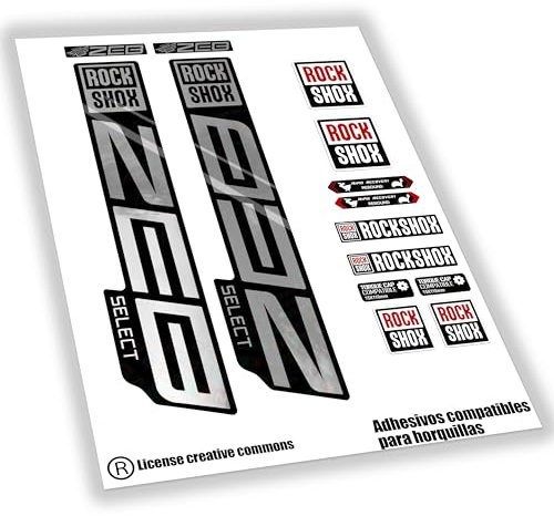WP447 Stickers Compatible with ROCKSHOX Zeb Select Forks Bike Stickers, MTB Decals, AUFFKLEBER, FEDERGABEL (Chrome-Silver)