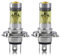 2 pièces Phares antibrouillard à LED jaunes, H4 12V 100W ampoules haute luminosité pour accessoires voiture, remplacement phares antibrouillard en alliage d'aluminium pour une meilleure visibilité