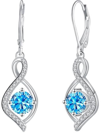 Micory Damen Unendlichkeit Hängend Ohrringe 925 Sterling Silber Ohrstecke für Schmuck Geschenke Damen Mama Freundin