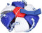 Boule de Soucoupe Volant pour Chien, Soccer Volant Portable à Aplati la Balle de Football Interactive avec des Sangles pour Le Parc pour Animaux de Compagnie (Blue)
