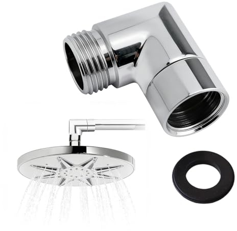 Gkhlg 1 pezzo adattatore doccetta 90 gradi guarnizione in gomma ottone resistente alla corrosione per famiglie alberghi, bagno giunto soffione doccia per sistemi doccia compatibile con la maggior