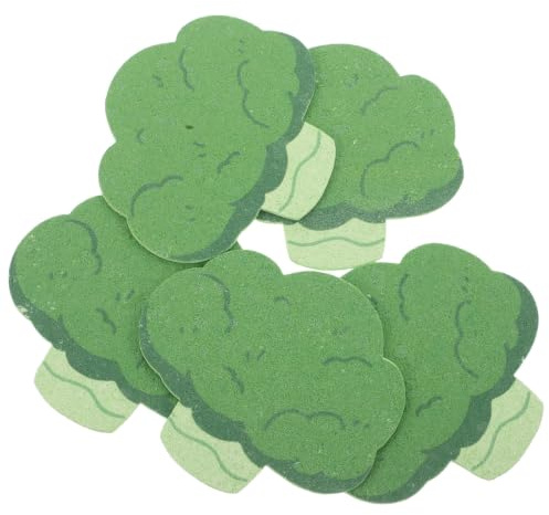USHOBE Éponge Cellulose 5pcs pour Gommage Doux et Génération de Mousse, Forme Brocoli Cartoon, Maison Voyages