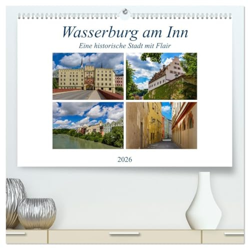 Wasserburg am Inn (hochwertiger Premium Wandkalender 2026 DIN A2 quer), Kunstdruck in Hochglanz: Chiemgauer Stadt mit Flair (CALVENDO Orte)