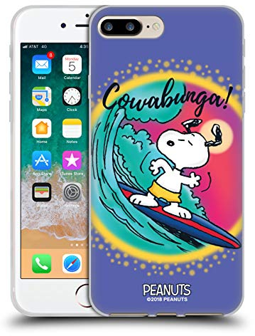 Head Case Designs Offiziell Offizielle Peanuts Cowabunga Surf Snoopy Plankenweg-Spritzpistole Soft Gel Handyhülle Hülle kompatibel mit Apple iPhone 7 Plus/iPhone 8 Plus