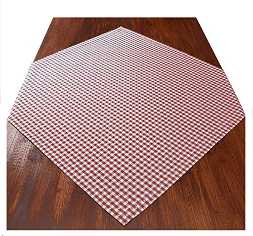 SeGaTeX home fashion Mitteldecke Landhaus Tischdecke Leni in rot kariert 80 x 80 cm passend zur Serie Leni