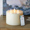 Lights4fun 3 Docht LED TruGlow® Kerze mit Fernbedienung und Timer Batterie Zimmer Deko Modern 10cm