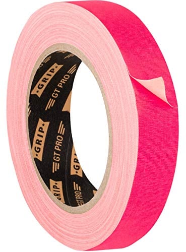 GRIP Eventbasics Hula Hoop Tape neonpink, GT PRO Neon Tape, 25 mm x 25 m, Schwarzlicht Gaffa Tape UV-aktiv, matt