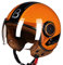 Jet-Helm mit Visier Retro Pilot-Helm Roller-Helm für Frauen und Herren im Vintage-Look, Motorrad-Helm, Qualität nach ECE-Norm,Orange,XL