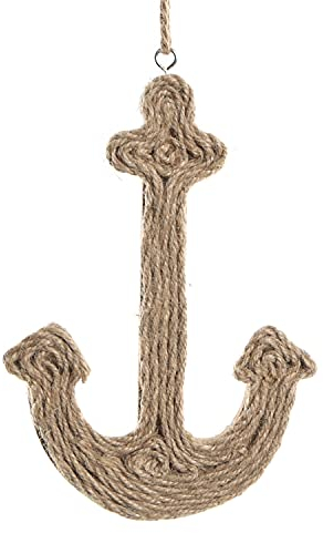 Logbuch-Verlag Anker Anhänger Holz & Jute Schiffsanker Deko 18 cm maritim braun Natur Ankeranhänger mit Schnur zum Aufhängen