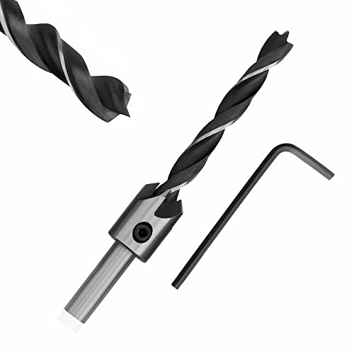 Corintian HSS Senkbohrer Ø 3 bis 10 mm, Bohrer Bit für Holz, Plastik, etc. Holzbohrer, Bohrsenker, Abstandshalter - Inklusive Inbusschlüssel (3mm)
