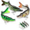 Angelköder Kunstköder Fische Angeln Set Hecht Zander Forellen Köder Swimbait Wobbler Langsam Sinkend Süßwasser Salzwasser Angelset Angeln Geschenk für Männer…