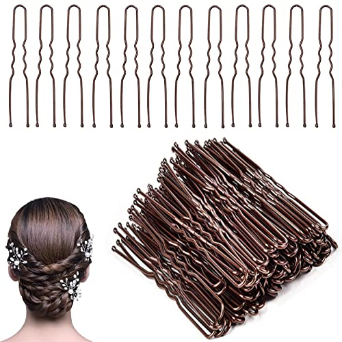 Horquillas para el Pelo en U,50 piezas Kit de Horquillas para el En forma de U Cabello Pinzas para el Cabello con Sujeción Segura Horquillas para el Cabello para Mujeres, Niñas y Salón de Peluquería…