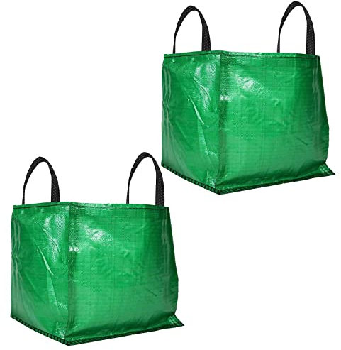 SPARES2GO Heavy Duty Waste Bags Cover Sack for Garden Shredder Mulcher Chipper - 120 Litre (Pack of 2, Green)