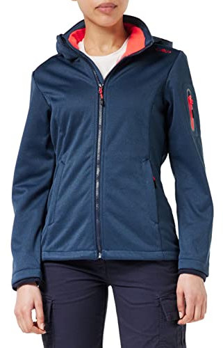CMP - Melange-Softshelljacke für Damen mit abnehmbarer Kapuze, Blaue Tinte Mel., D38