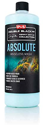 P & S PROFESSIONAL DETAIL PRODUCTS Absolute Rinseless Wash - Premium Soap Alternative; Unique Polymers Encapsulate and Emulsify Dirt; Softens Water; Safe on Paint, Coatings, PPF (1 Quart), Light Blue
