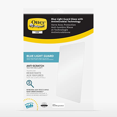 Protector Pantalla Cristal Templado OtterBox Kids Blue Light Alpha Glass para iPad 10.ª Gen 2022, 11.ª Gen 2025 (A16), Protección contra arañazos x2, Antimicrobiano