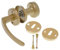 Aqbau® Poignée de porte avec bouton de porte et rosette BB | Bouton de porte | Bouton (doré)