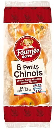 LA FOURNEE DOREE Petits Chinois Aux Pépites De Chocolat - 300g - Une pause gourmande pour le petit déjeuner ou le goûter - Viennoiseries de qualité. - Lot De 4 - Vendu Par Lot
