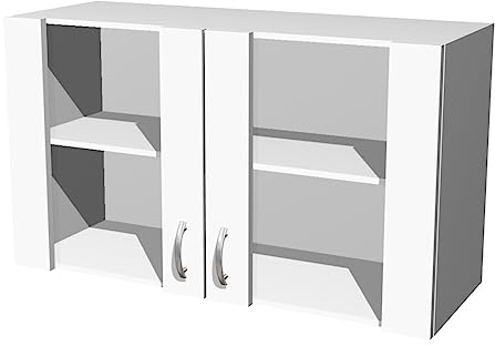 Flex-Well Küchen Hängeschrank mit Glas - 100 cm breit - Weiß – Witus