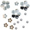 JOCXZI Pegatinas de Pared,Adhesivo Tridimensional acrílico, Espejo de pétalos, Adhesivo para Pared, Sala de Estar, Dormitorio, TV, Fondo, Pared, decoración del baño, Plateado (18 Piezas)