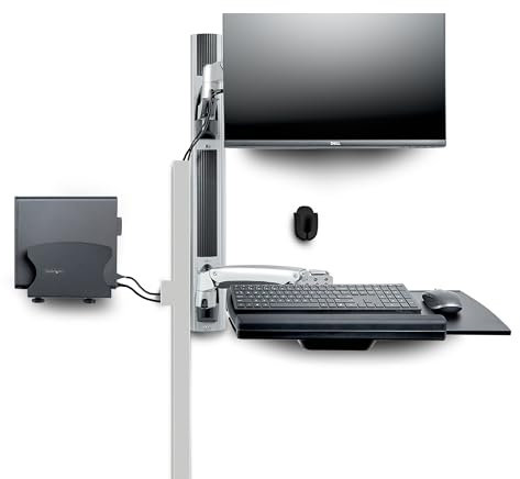 StarTech.com Estación de Trabajo Soporte de Pared para Monitor VESA de 32 (10kg) Teclado, Ratón y Ordenador CPU - Articulado