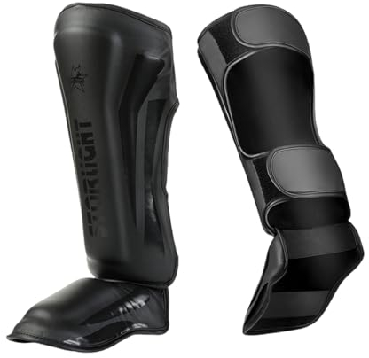 Chaoyilian Protège Tibia Boxe,Protège Tibia Boxe Thaï,Protège Tibia Instep,ProtèGe Tibias De Boxe Mixte,Protection du Tibia et du Cou-de-Pied,pour Boxe,Taekwondo,Martiaux Art,Sparring,Karate