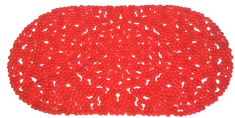 Super Mundo - Alfombra Ducha Antideslizante con Ventosas Fuerte para Baño,Color Liso (93507) (Rojo)