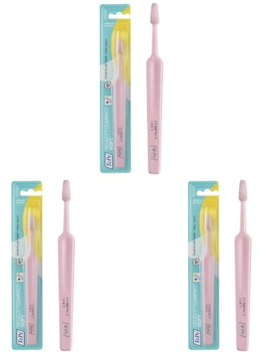 TEPE Select Compact Soft Zahnbürste Weiche Borsten in einem kompakten schmal zulaufenden Bürstenkopf für Jung Alt 1x1, Farblich Sortiert (Packung mit 3)