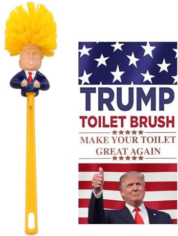 Trump WC-Bürste, tolles Gag-Geschenk, lustiges Design, hochwertige Toilettenschüsselbürste mit solidem Griff und langlebigen Borsten für die Badezimmerreinigung