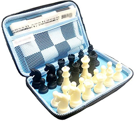 WOTZOV Schachspiel Brettspiel Kinder Silikon Schachspiel mit tragbarer Tragetasche Reise Internationales Schachspiel für Outdoor-Schach