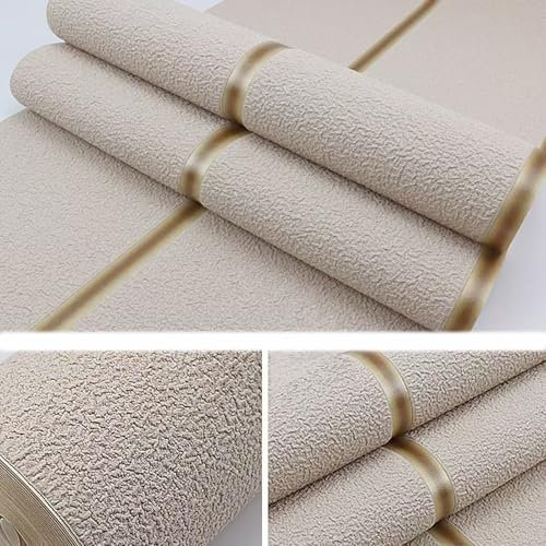 Non-Woven Wallpaper 3D Wallpaper Stereo Deer Leather Non-Woven Fabric Wallpaper Living Room Bedroom Kitchen TV Background Wall Hotel Wallpaper Roll(Khaki)