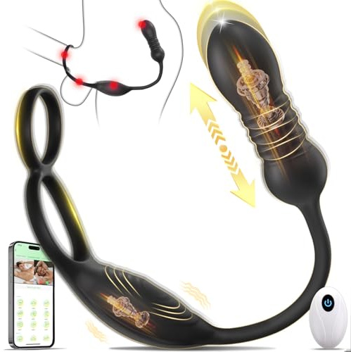 HNNPY Thrusting Prostate Massager Dildo, Male Anal Vibrator Sex Toys