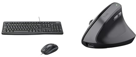 Logitech MK120 Combo Teclado & Trust Yuno Ratón Vertical Inalámbrico