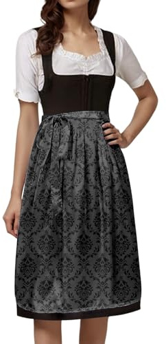 Dirndlschürzen Damen Lang Dirndl Schürze Oktoberfest Dirndlschürze 60 cm 70cm Einzeln Trachtenrock Trachtenschürze, Tracht Accessoire Apron