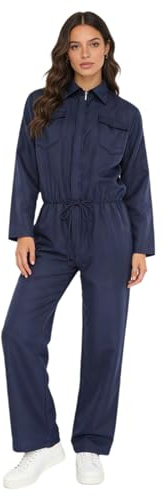 Yiesvsov Combinaison Travail Pour Femmes Blause Jumpsuit Combinaison Protection Rallye Mécanicien Chantier Vêtements Travail