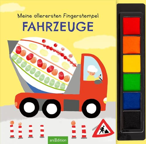 Meine allerersten Fingerstempel Fahrzeuge: Mit 6 Stempelfarben und bunten Vorlagen | Kreatives Malbuch mit Stempelkissen ab 3 Jahren