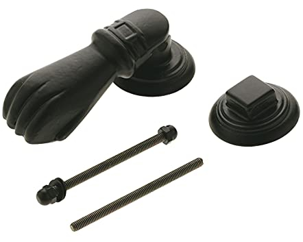 Amig - Heurtoir de portes d’entrée extérieures ou intérieures - noir - en forme de poing, style rustique - 113 x 54 mm - heurtoir en acier massif finition époxy - noir - anti-corrosion