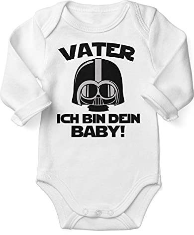 miKalino Babybody mit Spruch für Jungen Mädchen Unisex Langarm Vater - ich bin Dein Baby! | handbedruckt in Deutschland | Handmade with love