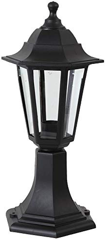 Pro Elec Outdoor Lantern Post Top Light, IP44, Black, Mains Powered