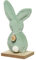 ETC Kleiner frühlingshafter putziger Deko-Hase Osterhase als Silhouette aus Samt Preis für 1 Stück (hellgrün-blau)